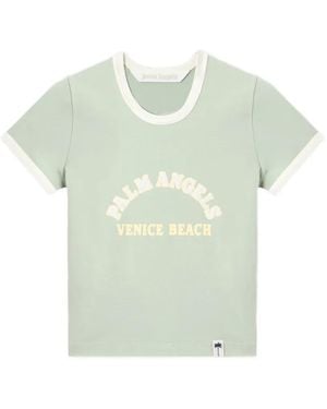 Palm Angels Cali Vibes Slim T-Shirt - Green