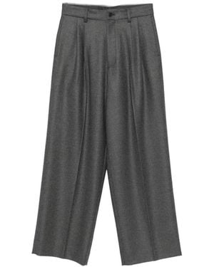 Ssstein Pleated Wide-Leg Trousers - Grey