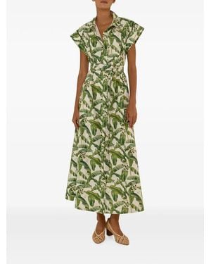 Palm Noosa Siren Palm-Leaf Midi Dress - Green