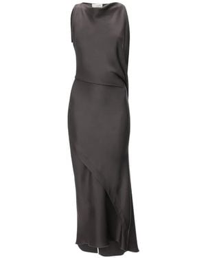 Victoria Beckham Boat Neck Maxi Dress - Brown