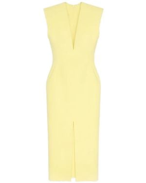 Givenchy V-Neck Pencil Dress - Yellow