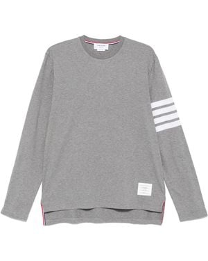 Thom Browne 4-Bar Cotton T-Shirt - Grey