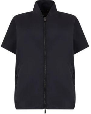 Moorer Dalia-Gs Short-Sleeve Bomber Jacket - Black