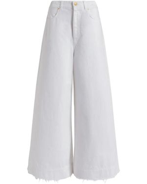 Alberta Ferretti Frayed-Hem Jeans - White
