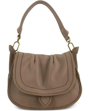 VISONA Sella Leather Shoulder Bag - Brown