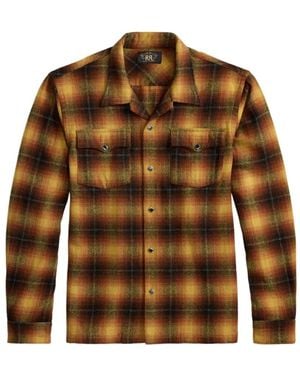 RRL Camicia Con Motivo Tartan - Marrone