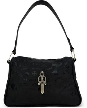 Chrome Hearts Tote Bag Mit Schablonen-Print Und Dolchanhänger - Schwarz