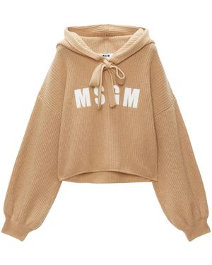 MSGM ロゴ パーカー - ナチュラル