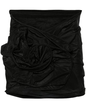 Magda Butrym Crinkled Silk Skirt - Black