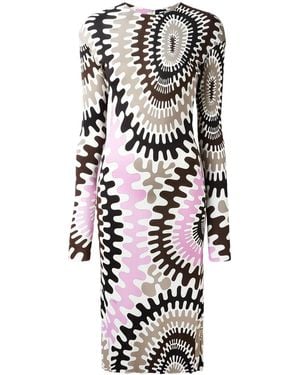 PUCCI Mittellanges Kleid Mit Print - Weiß