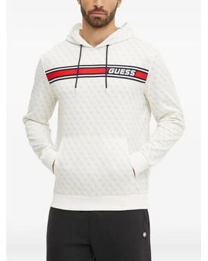 Guess Hoodie Met Logostreep - Wit