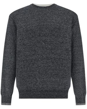 Paul & Shark Fil-À-Fil Double-Collar Sweater - Gray