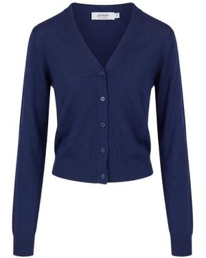 GIMAGUAS V-Neck Merino Wool Cardigan - Blue