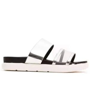 Péché Originel Sandalias Con Efecto Metalizado - Blanco