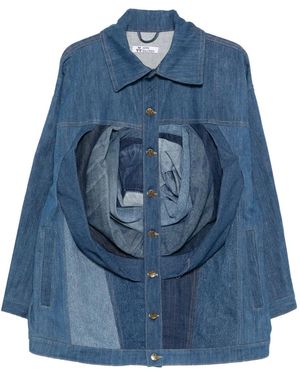 Anni Salonen Rose-Detail Button-Fastening Jacket - Blue