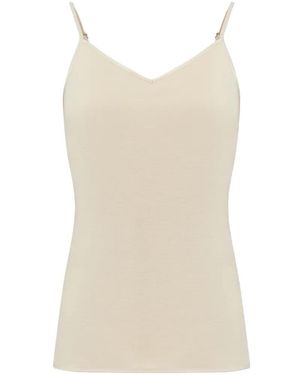 Hanro V-Neck Spaghetti-Strap Top - White