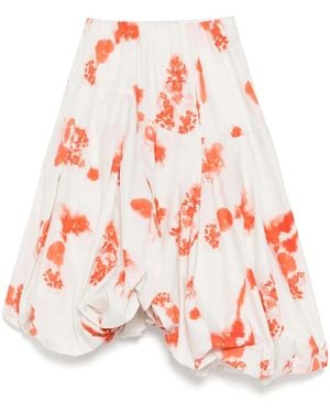Lee Mathews Fleur Print Skirt - Red