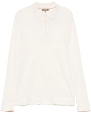 N.Peal Cashmere Long Sleeves Polo Shirt - White