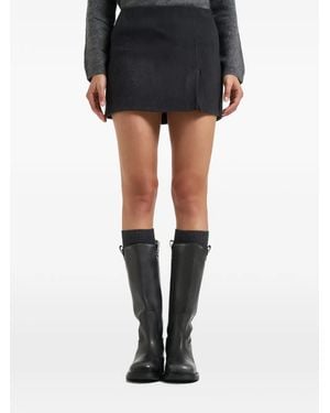 P.A.R.O.S.H. Slit-Detail Mini Skirt - Black