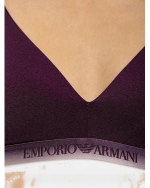 Emporio Armani Logo-Underband Bralette - Purple