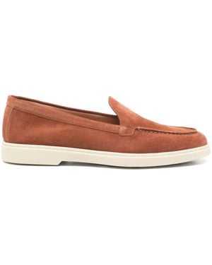 Santoni スエード ローファー - ブラウン