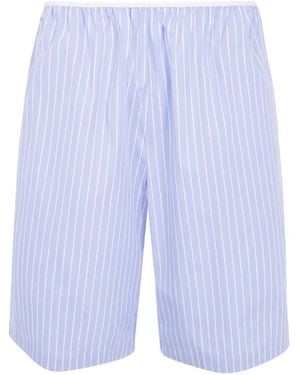 Frankie Shop Striped Cotton Shorts - Blue