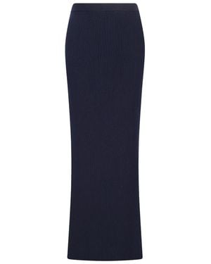 Canessa Ribbed Midi Skirt - Blue