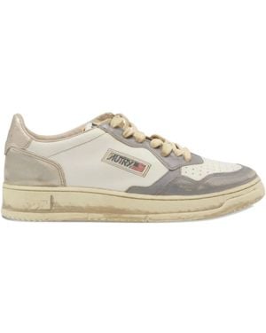 Autry Medallist Lace-Up Leather Trainers - White