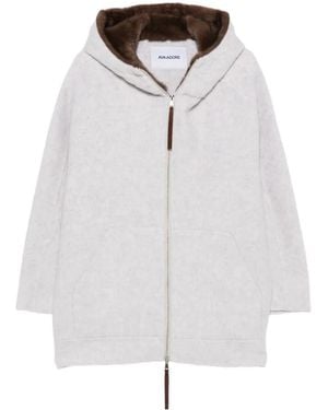 Ava Adore Faux-Fur Trim Hooded Coat - White