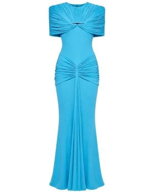 Chats by C.Dam Sarah Draped Metal-Accessory Maxi Dress - Blue