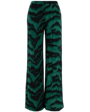 Diane von Furstenberg Malia Tiger-Print Pants - Green