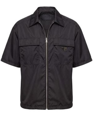 Prada Short-Sleeve Light Re-Nylon Shirt - Black
