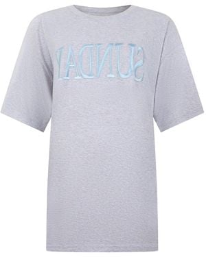 Alberta Ferretti Satin-Embroidered T-Shirt - White
