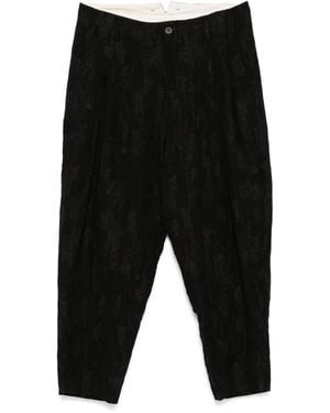 CALMLENCE Triple Pleated Tapered Pants - Black