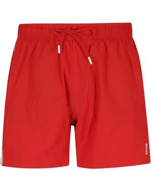 BOSS Badeshorts Mit Logo-Print - Rot