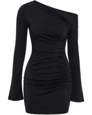 IVORY PARIS Luna Ruched Mini Dress - Black