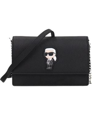 KARL LAGERFELD Ikonik Patch Crossbody Bag - Black