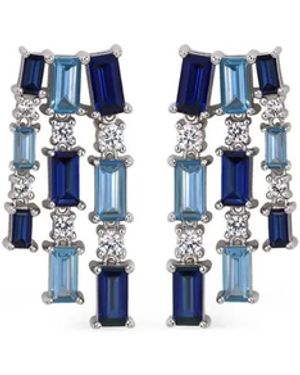 Lark & Berry Sterling Dahlia Sapphire Chandelier Earrings - Blue