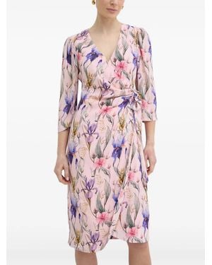 Nissa Floral-Print Midi Wrap Dress - White