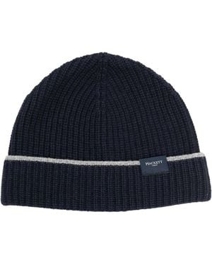 Hackett Ribbed-Knit Beanie - Blue