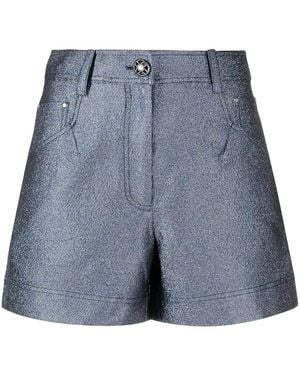 Shiatzy Chen Glittered Denim Shorts - Blue