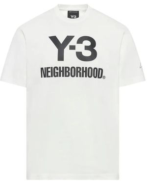 Y-3 X Neighborhood Logo-Print T-Shirt - White
