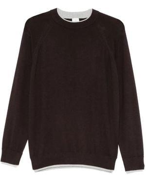 Eleventy Raglan-Sleeve Tipped-Trim Sweater - Black
