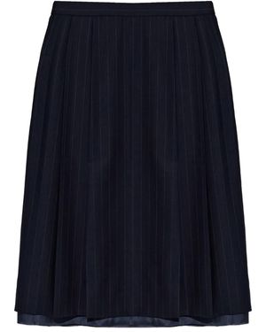 Maison Margiela Pinstripe-Pattern Midi Skirt - Blue