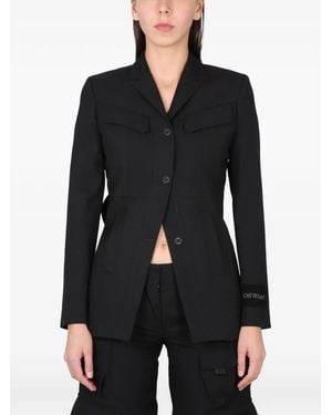 Off-White c/o Virgil Abloh Logo-Patch Blazer - Black