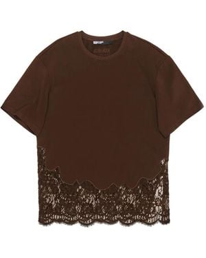 Bimba Y Lola Lace-Trim T-Shirt - Brown