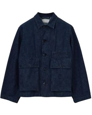 Lemaire Giacca Denim Con Decorazione - Blu