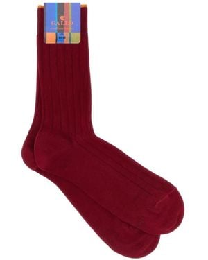 Gallo Ribbed-Knit Socks - Red