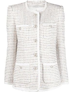 Alessandra Rich Tweed Fitted Jacket - Women's - Cotton/polyamide/polyester/pvcviscose - White