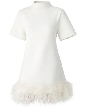 Rachel Gilbert Rita Feathered Mini Dress - White